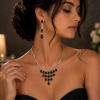 Tear Drop Crystal Necklace/Earrings Jewellery Set, Swarovksi Crystal Elements - Thumbnail Image 9