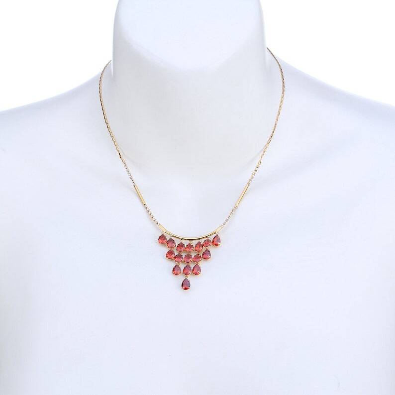 Tear Drop Crystal Necklace/Earrings Jewellery Set, Swarovksi Crystal Elements - Image 7