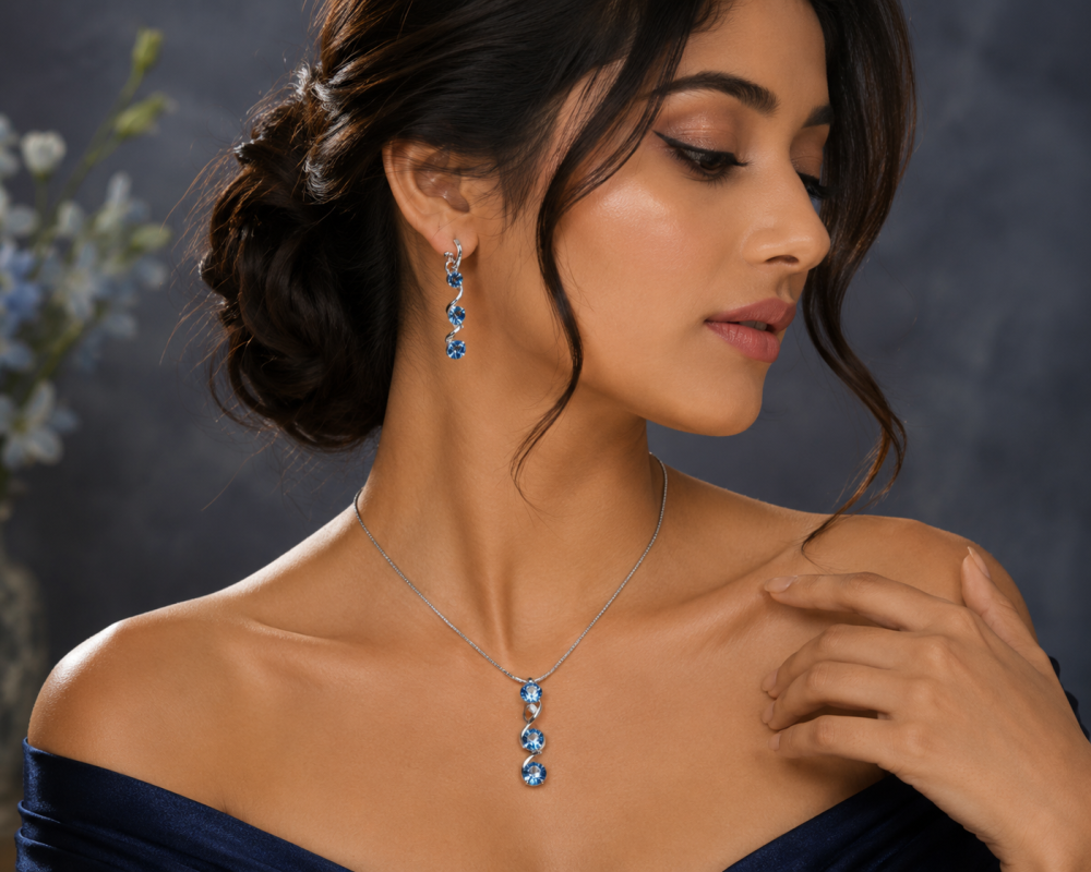 Necklace and Earrings Set, Swarovksi Jewelry, Contemporary Costume Jewellery - Image 3