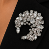 Womens Brooch Pin, Half Moon, Crest Design, Swarovksi Crystal Elements, SALE (2Pc) - Thumbnail Image 2