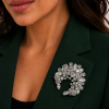 Womens Brooch Pin, Half Moon, Crest Design, Swarovksi Crystal Elements, SALE (2Pc) - Thumbnail Image 1
