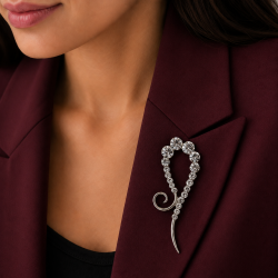 Stylised Swirl & Arc Design Brooch Pin, Gift Idea for Christmas, Janeo. SALE (2Pc)