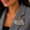 Janeo Swan Brooch Pin Swarovski Crystals Elements Christmas Anniversary Gift Her - Thumbnail Image 17