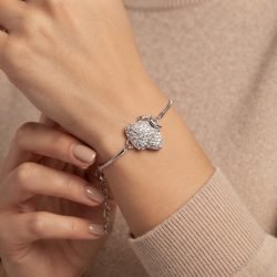 Womens Butterfly Delicate Chain Bracelet, Swarovksi Crystal Elements Jewellery