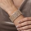 Bangle Bracelet Spiral Coil Cuff Bangle, 14K Gold, Swarovski Crystal Elements - Thumbnail Image 1