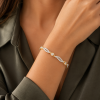 Vintage Crystal Chain Bracelet Jewelry, Swarovski Crystal Elements on 14K Gold - Thumbnail Image 1