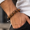 Shamballa Jewellery Cord Bangle Bracelets Pair with Multi Colour Skulls, Janeo - Thumbnail Image 1
