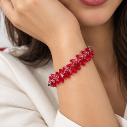 Womens Swarovksi Crystal Elements, Cut Glass Beads Cluster Bracelet, Janeojewels