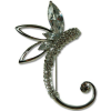 Vintage Art Deco Pear Drop Brooch Pin, Silver Rhodium, Swarovski Crystal Elements - Thumbnail Image 5