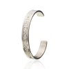 Mens Stainless Steel Cuff Bracelet, WristBand, Etched Engraved Greek Key Pattern - Thumbnail Image 2