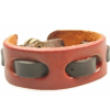 Red Adjustable Genuine Leather Wrist Strap With Solid Brown Leather Tape - Thumbnail Image 2