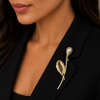 Lapel Pearl Drop Brooch Pin, Swarovski Crystal Elements, Christmas Gift for Her - Thumbnail Image 20