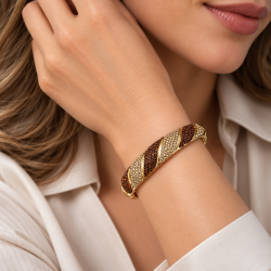 Womens Cuff Bangle Jewellery, Spiral Design, Swarovski Crystal Elements Bracelet