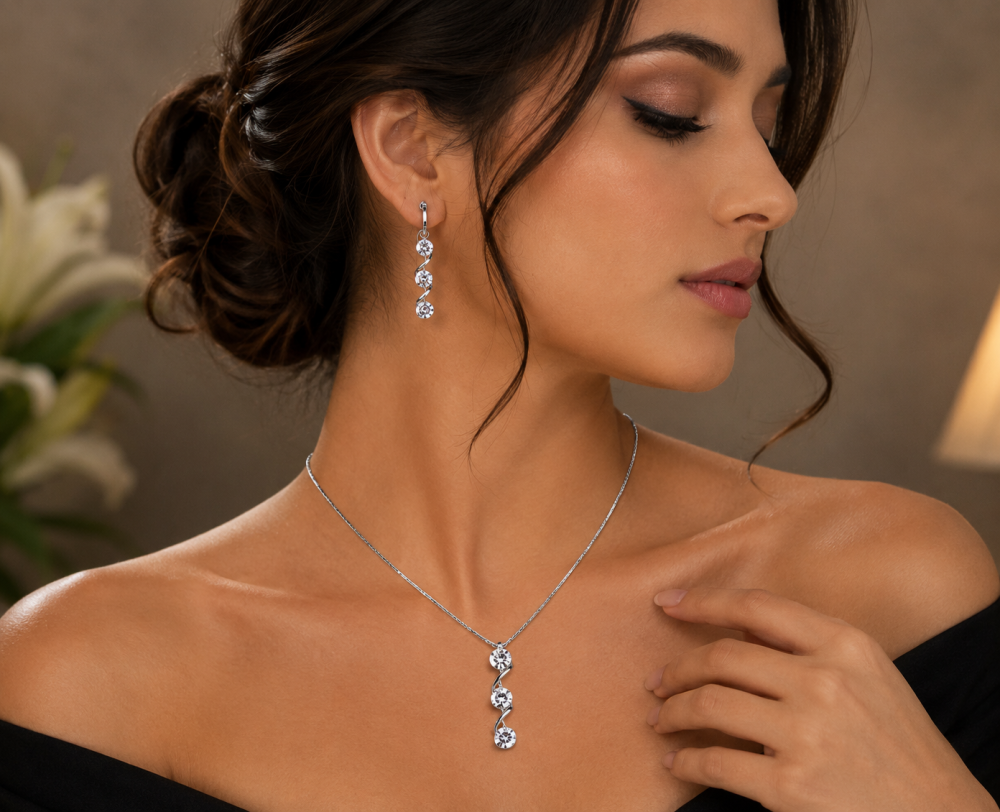 Necklace and Earrings Set, Swarovksi Jewelry, Contemporary Costume Jewellery - Image 7