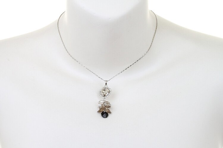 Womens Pendant Necklace, Translucent Sparkling Swiss Crystal Elements & Beads - Image 8