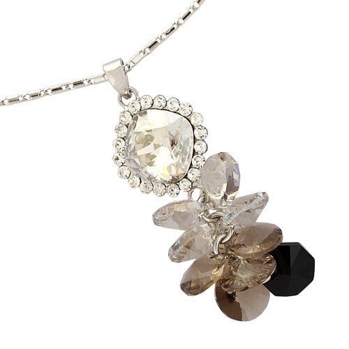 Womens Pendant Necklace, Translucent Sparkling Swiss Crystal Elements & Beads - Image 9