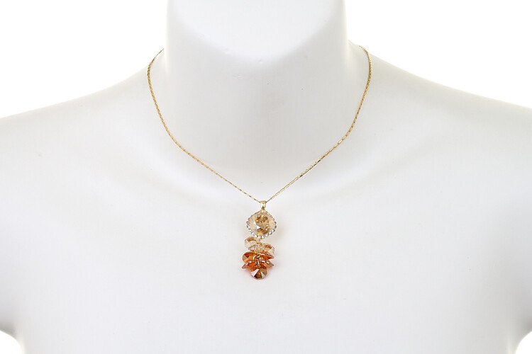 Womens Pendant Necklace, Translucent Sparkling Swiss Crystal Elements & Beads - Image 14