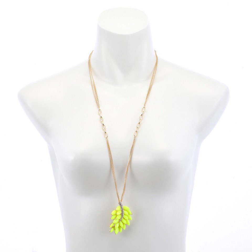 Long Chain Pendant Necklace, Swarovski Crystal Elements & Pear Drops, Gift for Her - Image 3