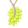Long Chain Pendant Necklace, Swarovski Crystal Elements & Pear Drops, Gift for Her - Thumbnail Image 4