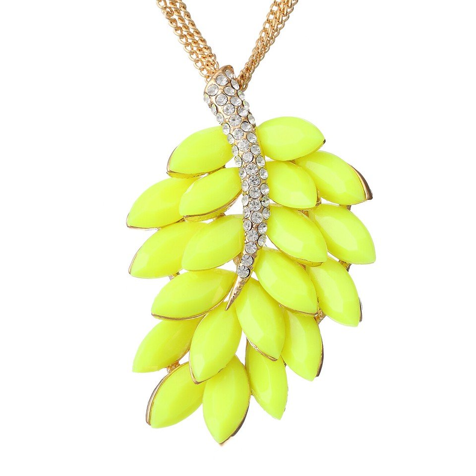 Long Chain Pendant Necklace, Swarovski Crystal Elements & Pear Drops, Gift for Her - Image 4