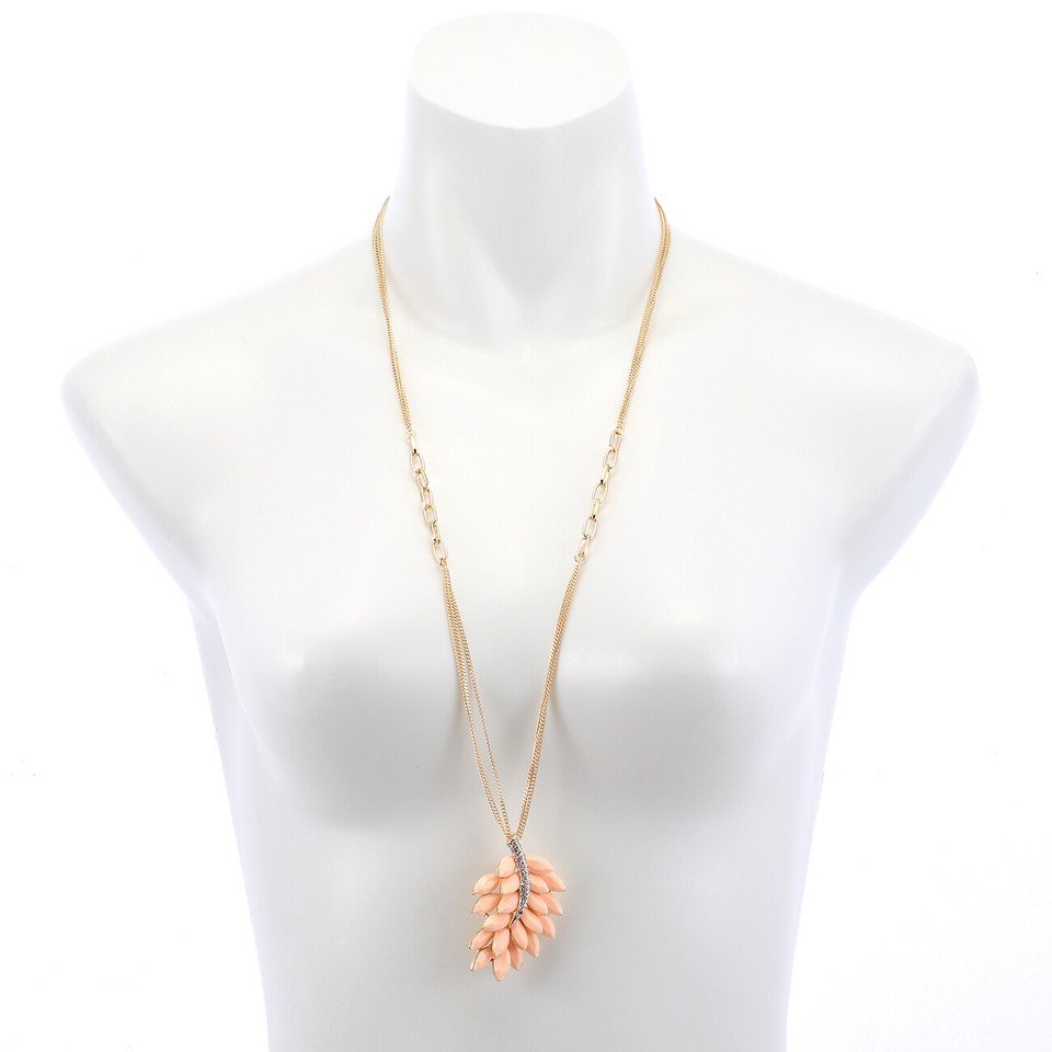 Long Chain Pendant Necklace, Swarovski Crystal Elements & Pear Drops, Gift for Her - Image 11