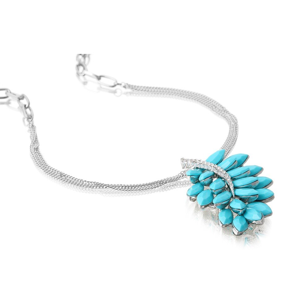 Long Chain Pendant Necklace, Swarovski Crystal Elements & Pear Drops, Gift for Her - Image 14