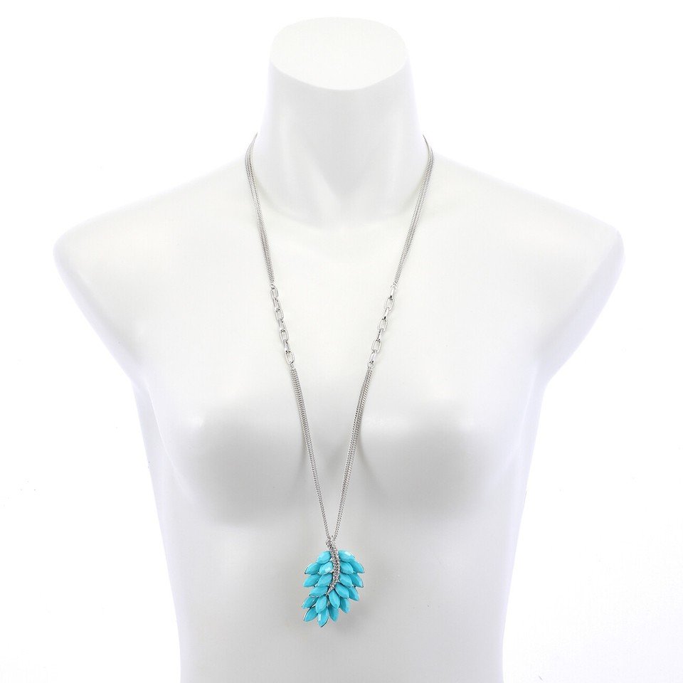 Long Chain Pendant Necklace, Swarovski Crystal Elements & Pear Drops, Gift for Her - Image 15