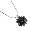 Womens Starburst Pendant Chain Necklace Jewelry Cubic Zirconia Crystal Element - Thumbnail Image 2