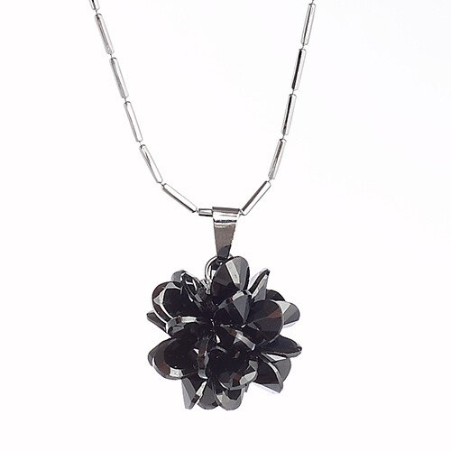 Womens Starburst Pendant Chain Necklace Jewelry Cubic Zirconia Crystal Element - Image 3