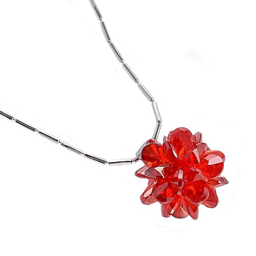 Womens Starburst Pendant Chain Necklace Jewelry Cubic Zirconia Crystal Element - Image 6