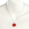 Womens Starburst Pendant Chain Necklace Jewelry Cubic Zirconia Crystal Element - Thumbnail Image 7