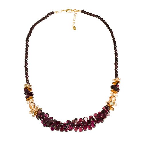 Beaded Jewellery Necklace, Agate Style Stones & Beads, Swarovski Crystal Elements - Image 2