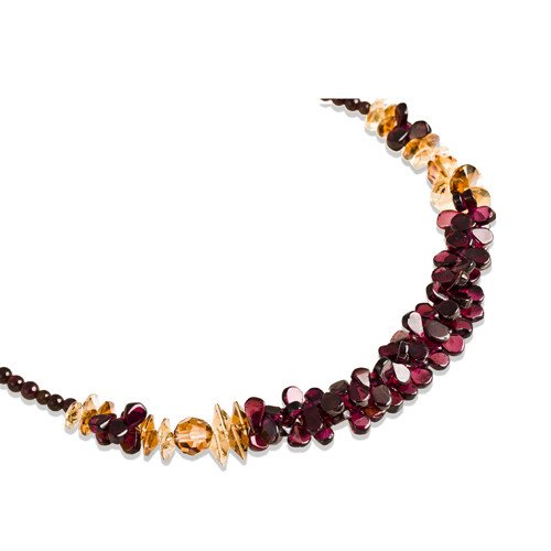 Beaded Jewellery Necklace, Agate Style Stones & Beads, Swarovski Crystal Elements - Image 3