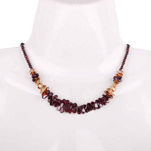 Beaded Jewellery Necklace, Agate Style Stones & Beads, Swarovski Crystal Elements - Image 5