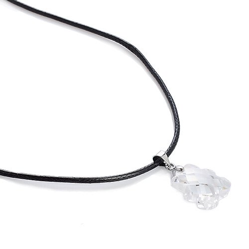 Teddy Crystal Pendant Necklace on Black Cord Tie, Costume Jewellery, Ideal Gift - Image 2