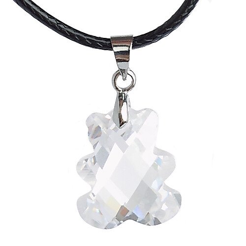Teddy Crystal Pendant Necklace on Black Cord Tie, Costume Jewellery, Ideal Gift - Image 3