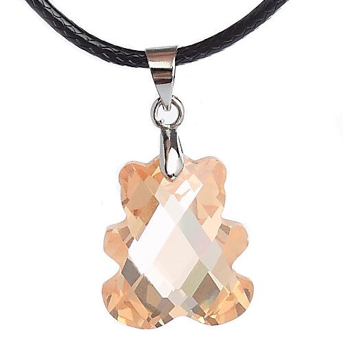 Teddy Crystal Pendant Necklace on Black Cord Tie, Costume Jewellery, Ideal Gift - Image 9