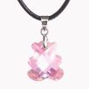 Teddy Crystal Pendant Necklace on Black Cord Tie, Costume Jewellery, Ideal Gift - Thumbnail Image 14