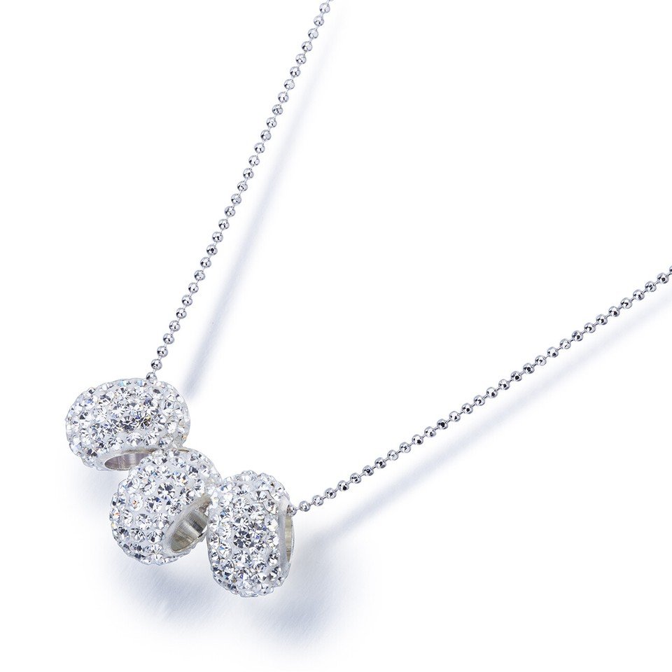 Janeo Swarovski Crystal Elements Necklace Shamballa Style Womens Christmas Gift - Image 4