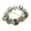 Womens Classic Lapel Brooch Pin, Round Vintage Silver Rhodium Plated! SALE (2Pc) - Thumbnail Image 4