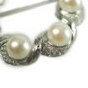 Silver Rhodium Brooch Pin, Clear Swarovksi Crystal Elements & Pearls, Sale (2Pcs) - Thumbnail Image 4