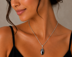 Womens Drop Pendant Necklace, Cubic Zirconia Style, Costume Jewellery, Gift for Her