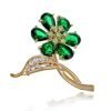 6 Leaf Clover Brooch Pin, Classic Timeless Jewellery, Swarovski Crystal Elements - Thumbnail Image 4