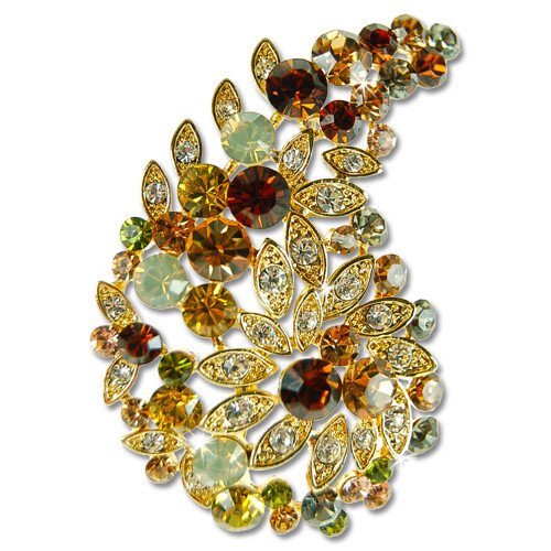 Paisley Lapel Brooch Pin Jewellery, Embellished with Swarovski Crystal Elements - Image 3