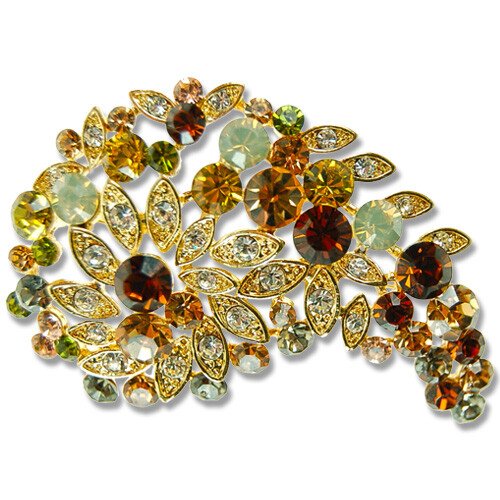 Paisley Lapel Brooch Pin Jewellery, Embellished with Swarovski Crystal Elements - Image 4