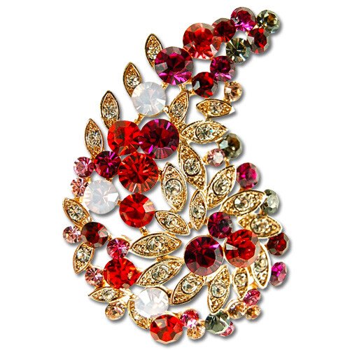 Paisley Lapel Brooch Pin Jewellery, Embellished with Swarovski Crystal Elements - Image 12