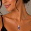 Womens Pendant Necklace, Translucent Sparkling Swiss Crystal Elements & Beads - Thumbnail Image 1