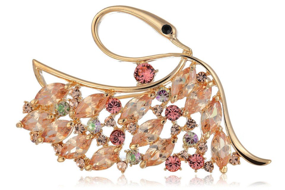 Janeo Swan Brooch Pin Swarovski Crystals Elements Christmas Anniversary Gift Her - Image 14