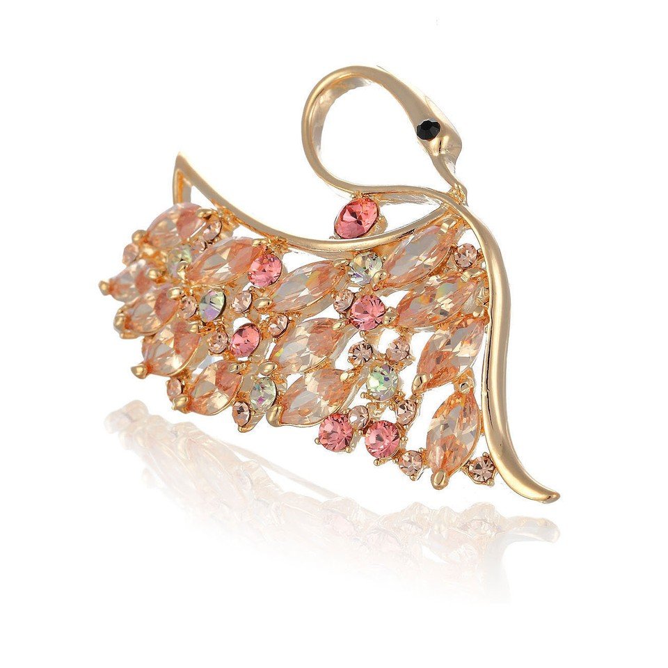 Janeo Swan Brooch Pin Swarovski Crystals Elements Christmas Anniversary Gift Her - Image 16