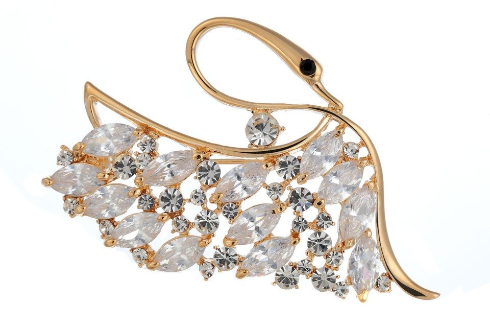 Janeo Swan Brooch Pin Swarovski Crystals Elements Christmas Anniversary Gift Her - Image 19